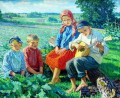 pequeño concierto con balalaika Nikolay Bogdanov Belsky niños impresionismo infantil